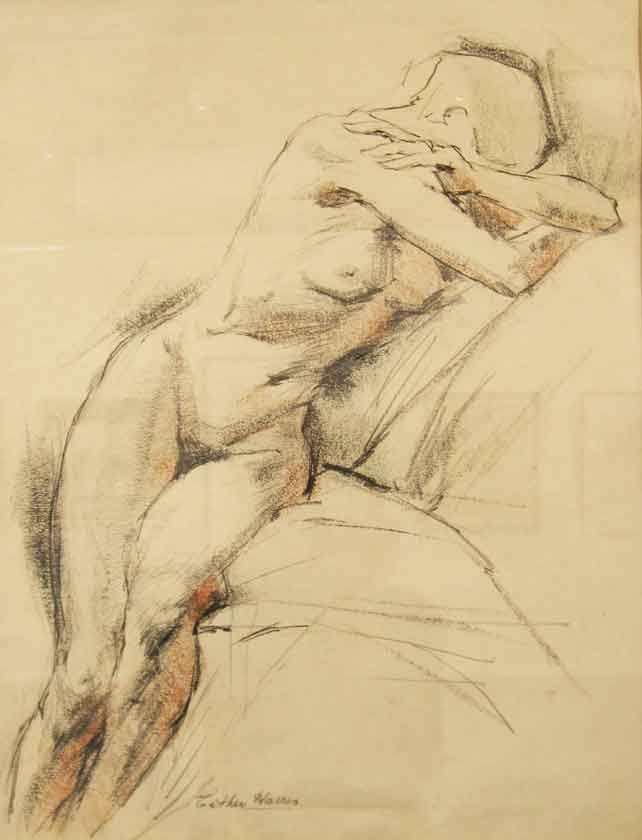 Nude by Esther Harris, Conte:Charcoal 